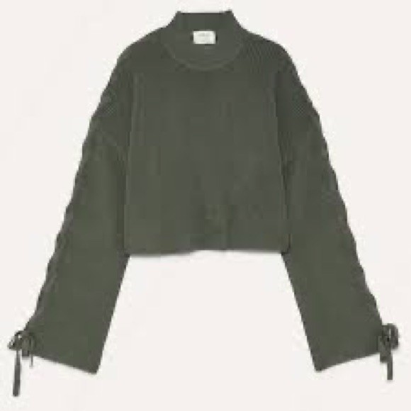 Wilfred Off Shoulder Salome Sweater Top Medium Olive Green - Picture 3 of 9